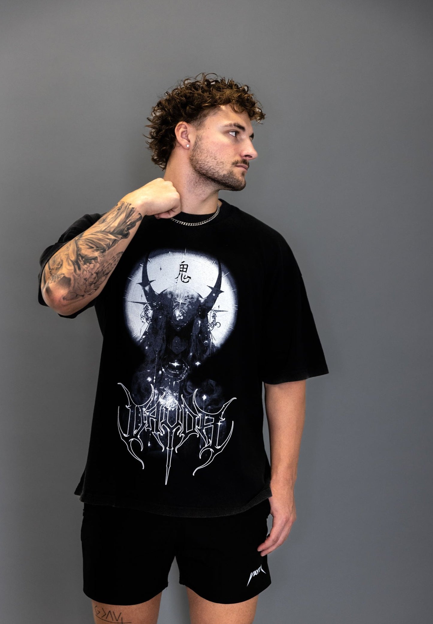 HELLFIRE GUARDIAN OVERSIZED TEE VINTAGE BLACK