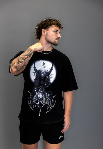 HELLFIRE GUARDIAN OVERSIZED TEE VINTAGE BLACK