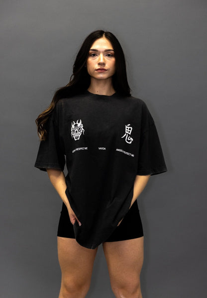 DIVINE DUALITY OVERSIZED TEE VINTAGE BLACK